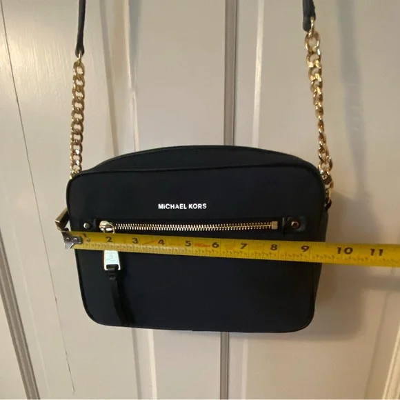 Michael Kors Midnight Blue Crossbody Bag with Gold Accents